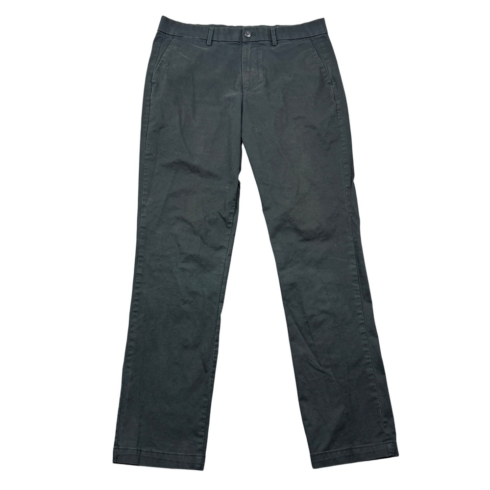 Gap Mens 33x34 (34x33) Straight Fit Cotton Chino Pants Black Work Preppy Minimal